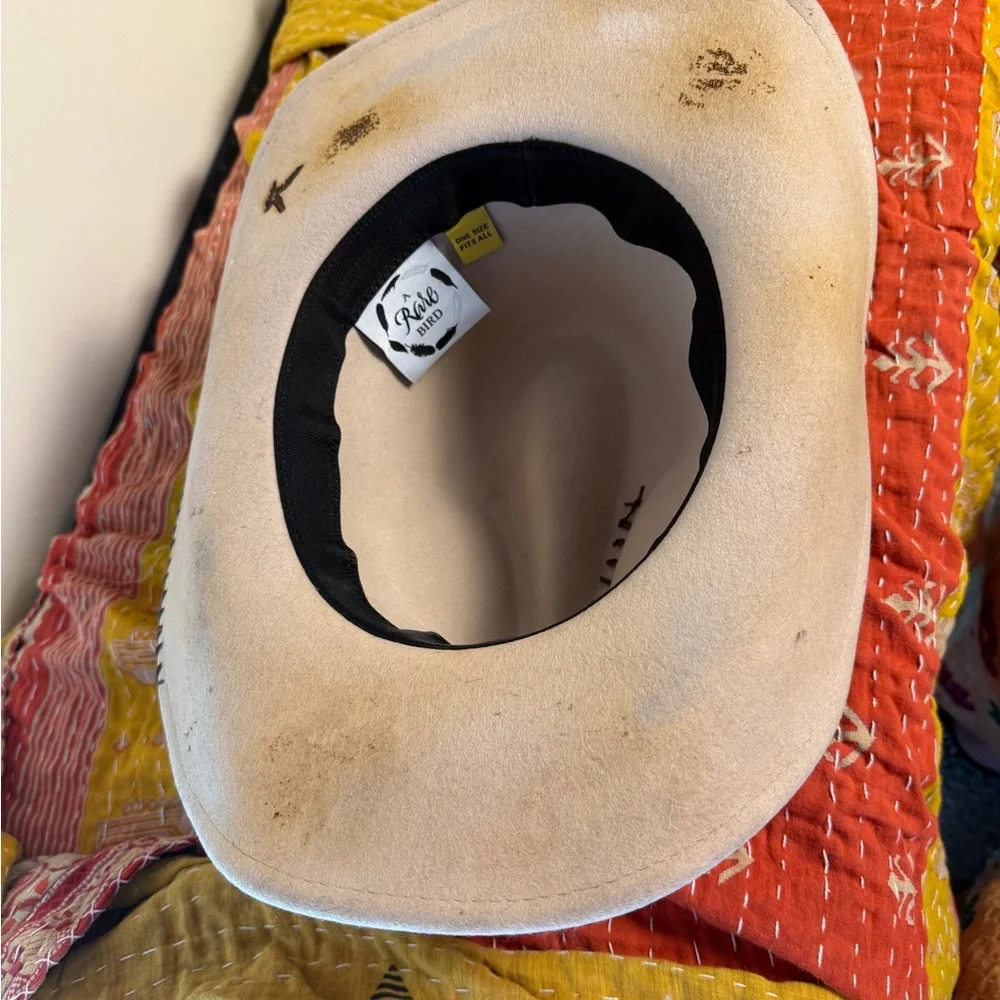 Classic Cream Western Hat with Feather Accent